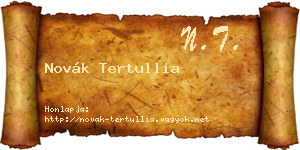 Novák Tertullia névjegykártya